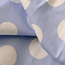 Тканина поплін стрейч Горох блакитний