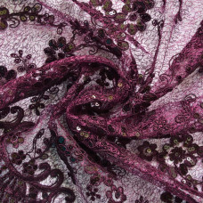 Тканина гіпюр Галатея баклажан