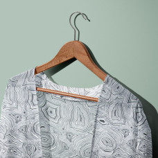 Тканина шифон із малюнком Агат білий