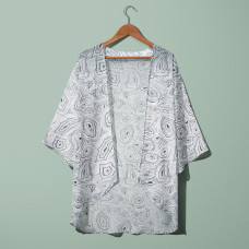 Тканина шифон із малюнком Агат білий