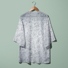 Тканина шифон із малюнком Агат білий