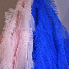 Тканина фатин Рюш електрик синя сітка ніжна тканина