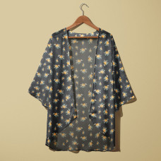 Тканина шифон з малюнком Троянда чорний карамель