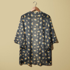 Тканина шифон з малюнком Троянда чорний карамель