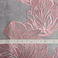 Тканина сітка з вишивкою персик