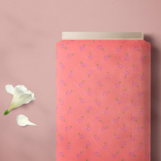 Тканина батист Digital з малюнком Віола корал