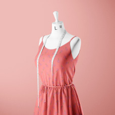 Тканина батист Digital з малюнком Віола корал