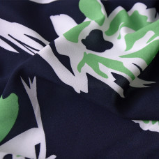 Тканина платтяна тканина з малюнком супер софт Хібіскус зелений