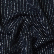 Тканина трикотаж Металик смуги т/синій