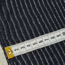 Тканина трикотаж Металик смуги т/синій
