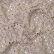 Тканина батист прошва з вишивкою Натхненний сірий беж