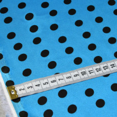 Тканина атлас Горохи асорті середні т/голуб