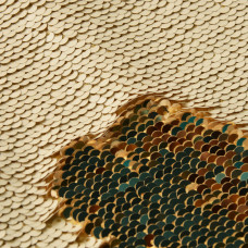 Тканина паєтка Преміум декоративна ошатна блискуча тканина беж / золото