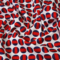 Тканина поплін стрейч Коло червоно/т синій