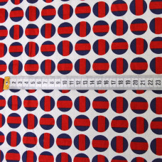 Тканина поплін стрейч Коло червоно/т синій