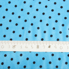 Тканина атлас Горохи асорти дрібні т/голуб