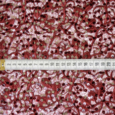 Тканина гіпюр-паєтка Мікаелла бордо