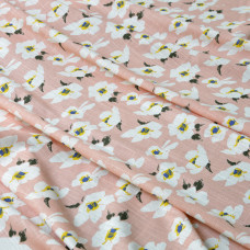 Тканина льон віскоза з малюнком Забава V-8/1 рута рожевий