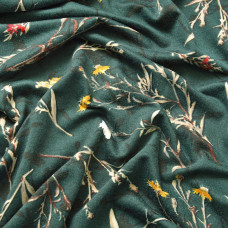Тканина трикотаж Спорт V-3/1 Польові квіти т/зелен
