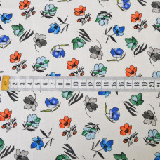 Тканина поплін стрейч польові маки