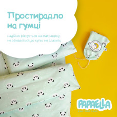 Комплект постільної білизни дитячий у ліжечко PAPAELLA панда бавовна натуральний для дітей та немовлят