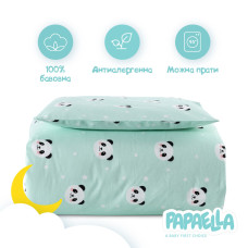 Комплект постільної білизни дитячий у ліжечко PAPAELLA панда бавовна натуральний для дітей та немовлят