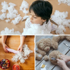 Наповнювач для подушок IDEIA антиалергенний 200 г у вигляді пухнастих кульок для декору сніг штучний