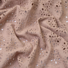 Тканина батист прошва Кульбаба сірий беж