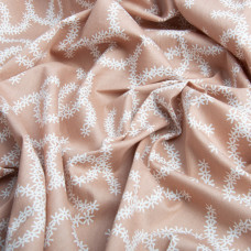 Тканина поплін стрейч Віночок пудра