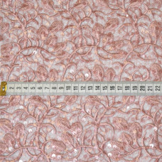 Тканина гіпюр паєтка Мікаелла чайна троянда