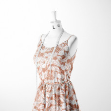 Тканина плательна Muslin віскоза флора какао