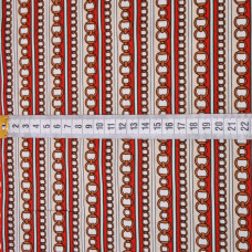 Тканина поплін стрейч браслет червоний/беж