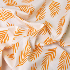 Тканина поплін стрейч листок гірчиця