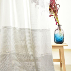 Тканина тюль набивний рогожка Mathis V-101 сірий беж