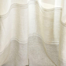 Тканина тюль набивний рогожка Mathis V-101 сірий беж