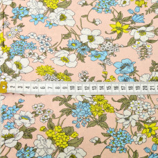 Тканина шифон з малюнком польових квітів пудри