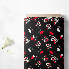 Тканина плательна штапель Бренди Love you чорний