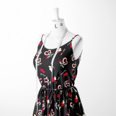 Тканина плательна штапель Бренди Love you чорний