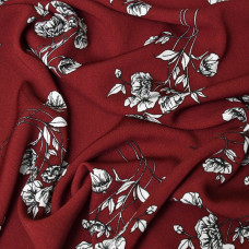 Тканина плательна Madrid кріп букет бордо