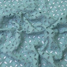 Тканина батист прошва з вишивкою Натхнення м'ята