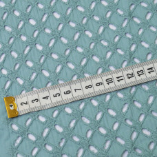 Тканина батист прошва з вишивкою Натхнення м'ята