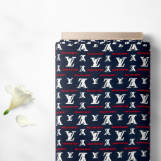 Тканина плательна штапель Бренди Louis Vuitton т/синя