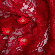 Тканина гіпюр Індонезія т/червоний