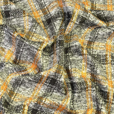 Тканина трикотаж жаккард Леонсія V-6/2 чорний/гірчиця/сіра