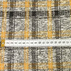 Тканина трикотаж жаккард Леонсія V-6/2 чорний/гірчиця/сіра