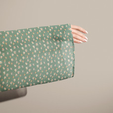 Тканина шифон креп флора т/зелена