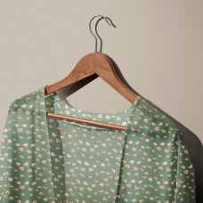 Тканина шифон креп флора т/зелена