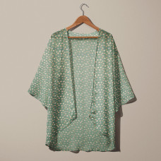 Тканина шифон креп флора т/зелена