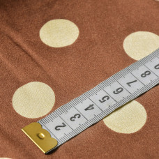 Тканина атлас Горохи асорті великі каштан