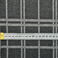 Тканина трикотаж жаккард Brush V-4/2 т/сіра клітинка